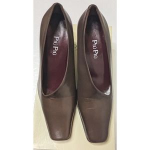 Piu Piu by Moda Di Fausto High Heel Pump Shoes Italian Leather Brown Size 36